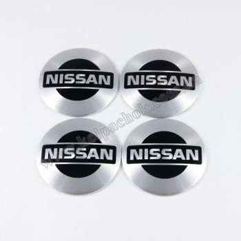 Наклейки для ковпачків на диски Nissan срібло/чорний лого/2 (56мм) Наклейки для ковпачків на диски Nissan срібло/чорний лого/2 (56мм)
