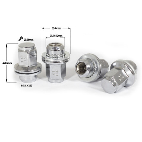 Гайка Toyota/Lexus 14х1,5 L46 с плоской шайбой, ключ 22