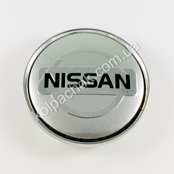 Колпачок на диски реплика Nissan серебро/хром лого C-570 (55-59мм)