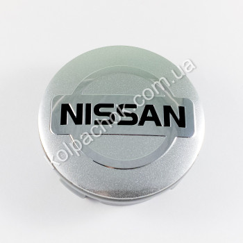 Ковпачок на диски Nissan срібло/чорний лого (56мм) Ковпачок на диски Nissan срібло/чорний лого (56мм)