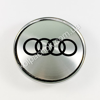 Колпачок на диски Audi серебро/черный лого (63мм) Колпачок на диски Audi серебро/черный лого (63мм)