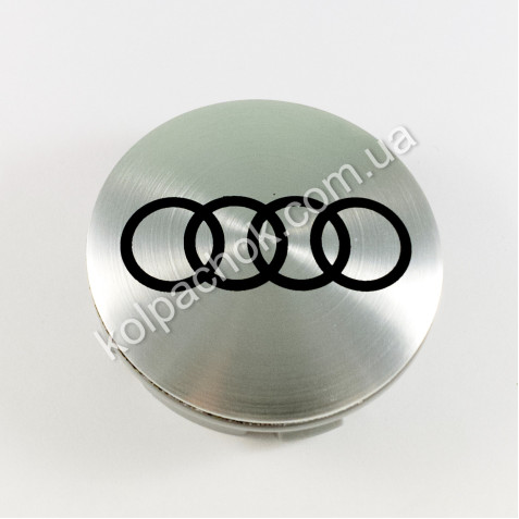 Колпачок на диски Audi серебро/черный лого (56мм)