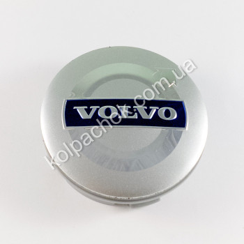 Колпачок на диски Volvo серебро/синий лого (56мм)