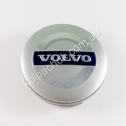 Ковпачок на диски Volvo срібло/синій лого (56мм)