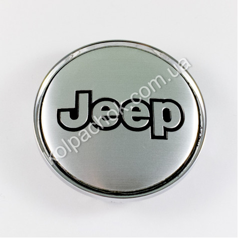 Ковпачок на диски Jeep срібло/чорний лого (63мм)