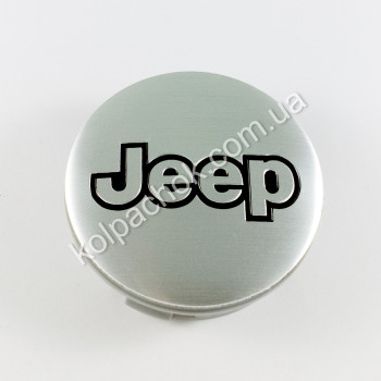 Колпачок на диски Jeep серебро/черный лого (46-59мм) Колпачок на диски Jeep серебро/черный лого (46-59мм)