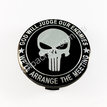 Ковпачок на диски The Punisher чорний/хром лого (56мм)