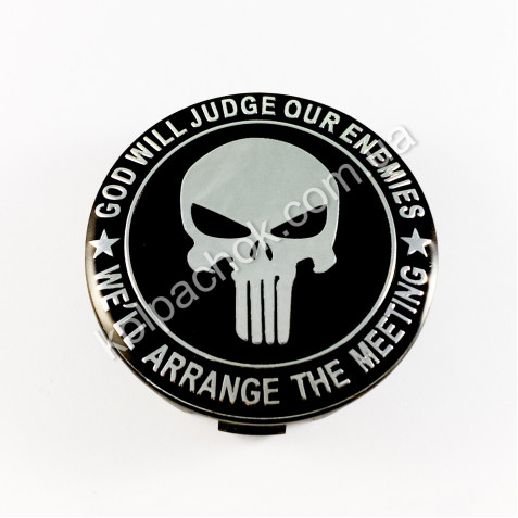 Ковпачок на диски The Punisher чорний/хром лого (56мм)
