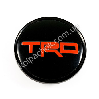 Колпачок на диски TRD черный/красный лого (63мм)