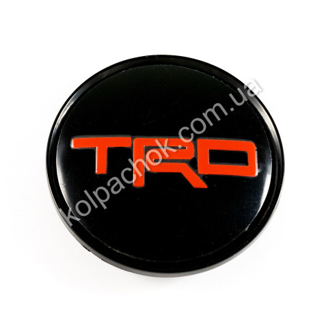 Ковпачок на диски TRD чорний/червоний лого (63мм)