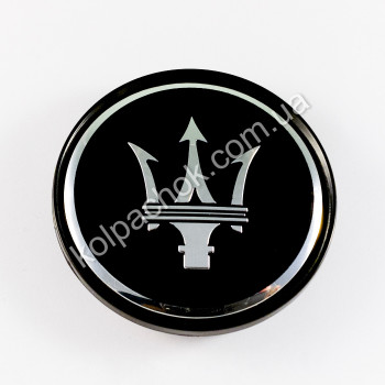 Колпачок на диски Maserati черный/хром лого (63мм) Колпачок на диски Maserati черный/хром лого (63мм)