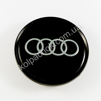 Колпачок на диски Audi черный/хром лого (63мм) Колпачок на диски Audi черный/хром лого (63мм)