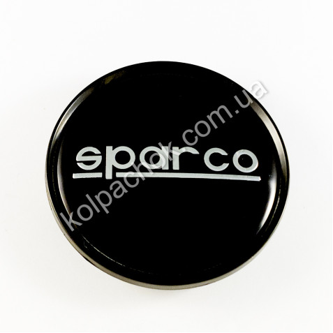 Ковпачок на диски Sparco чорний/хром лого (63мм)