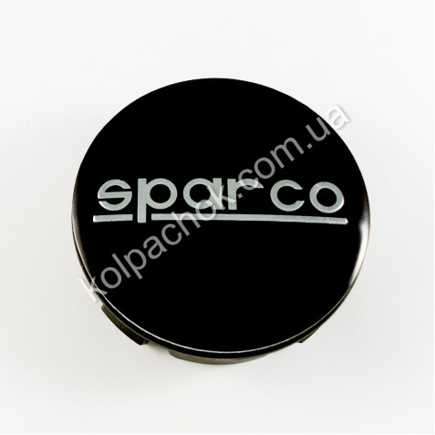 Ковпачок на диски Sparco чорний/хром лого (56мм)