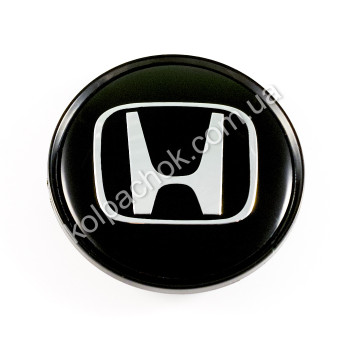 Ковпачок на диски Honda чорний/хром лого (63мм)