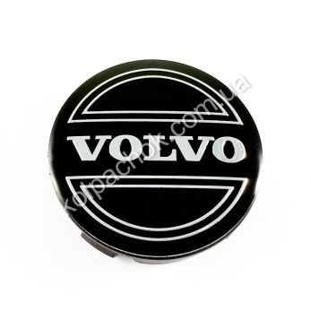 Колпачок на диски Volvo черный/хром лого (56мм)