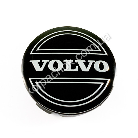 Колпачок на диски Volvo черный/хром лого (56мм)