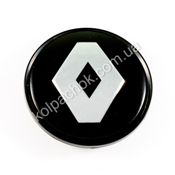 Колпачок на диски Renault черный/хром лого (63мм) Колпачок на диски Renault черный/хром лого (63мм)