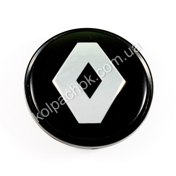 Колпачок на диски Renault черный/хром лого (63мм) Колпачок на диски Renault черный/хром лого (63мм)