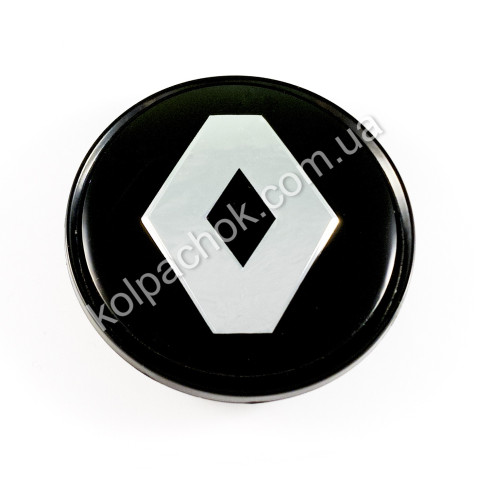 Колпачок на диски Renault черный/хром лого (63мм)
