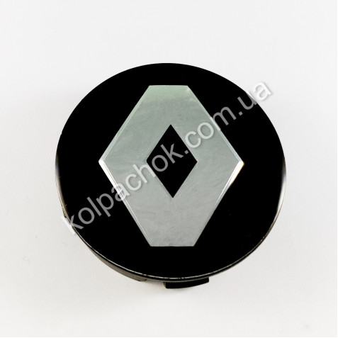 Колпачок на диски Renault черный/хром лого (56мм)