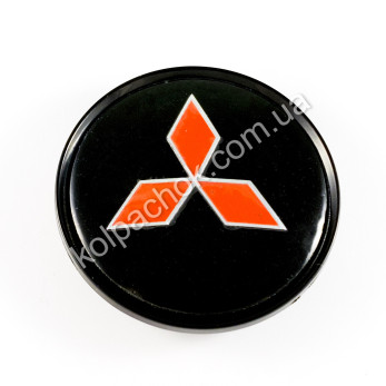Колпачок на диски Mitsubishi черный/красный лого (63мм) Колпачок на диски Mitsubishi черный/красный лого (63мм)