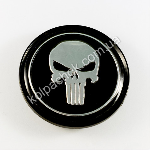 Ковпачок на диски The Punisher чорний/хром лого/2 (60мм)