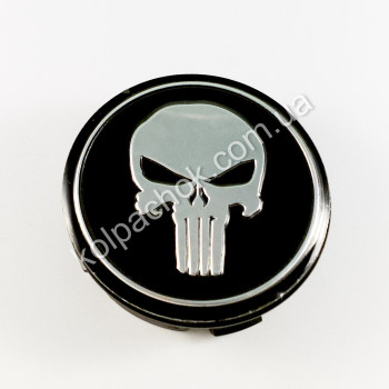 Ковпачок на диски The Punisher чорний/хром лого/2 (56мм) Ковпачок на диски The Punisher чорний/хром лого/2 (56мм)