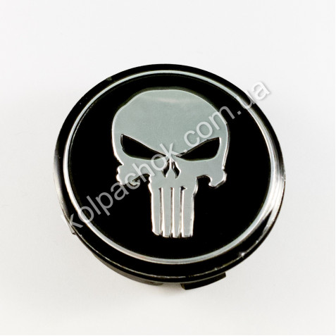 Ковпачок на диски The Punisher чорний/хром лого/2 (56мм)