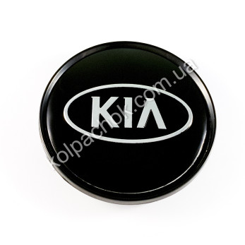 Колпачок на диски KIA черный/хром лого (63мм) Колпачок на диски KIA черный/хром лого (63мм)