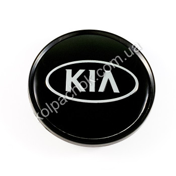 Ковпачок на диски KIA чорний/хром лого (63мм) Ковпачок на диски KIA чорний/хром лого (63мм)