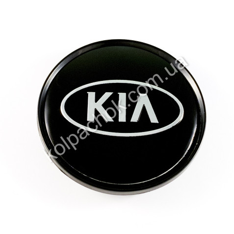 Колпачок на диски KIA черный/хром лого (63мм)