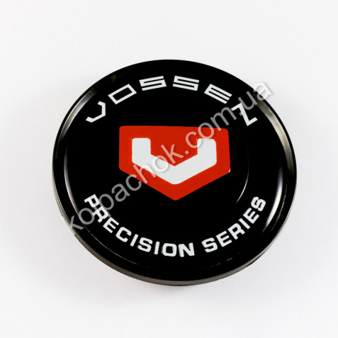 Колпачок на диски Vossen черный/красный лого (62-68мм)