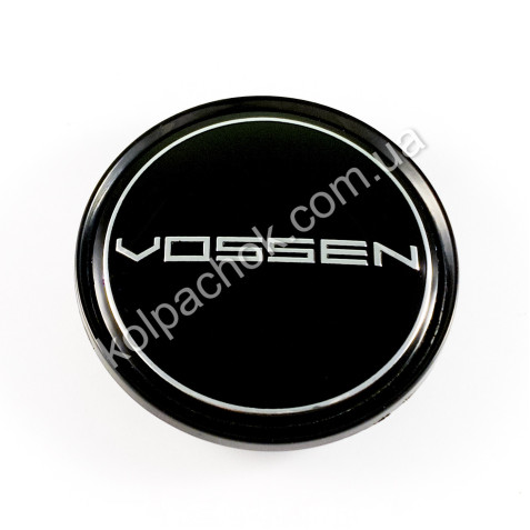 Ковпачок на диски Vossen чорний/хром лого (63мм)