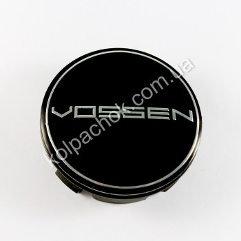 Колпачок на диски Vossen черный/хром лого (56мм) Колпачок на диски Vossen черный/хром лого (56мм)