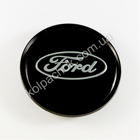 Колпачок на диски Ford черный/хром лого (63мм)