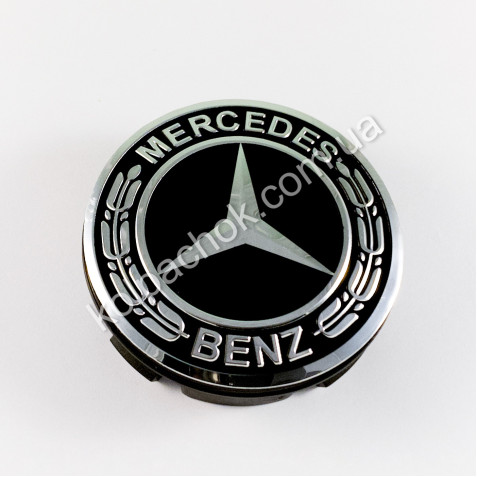 Колпачок на диски Mercedes-Benz нов. обр. черный (56мм)