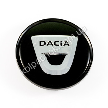 Колпачок на диски Dacia черный/хром лого (63мм) Колпачок на диски Dacia черный/хром лого (63мм)