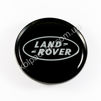 Ковпачок на диски Land Rover чорний/хром лого (60мм)