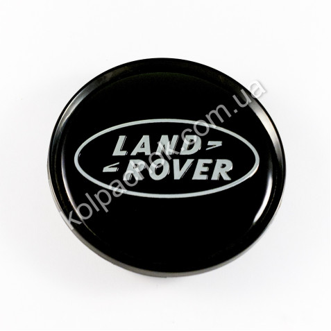 Ковпачок на диски Land Rover чорний/хром лого (60мм)