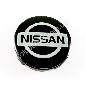 Колпачок на диски Nissan черный/хром лого (56мм)
