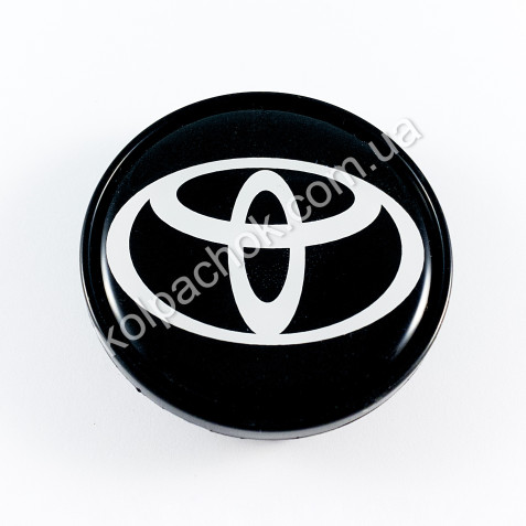 Колпачок на диски Toyota черный/белый лого (48-53мм)