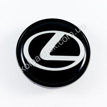 Колпачок на диски Lexus черный/белый лого (48-53мм) Колпачок на диски Lexus черный/белый лого (48-53мм)