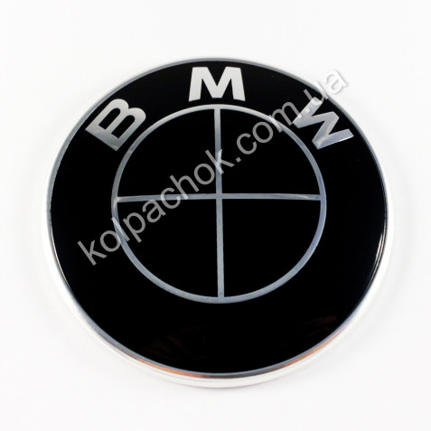 Емблема BMW F10/E81/F07/E63 51147057794 чорний лого 82мм.