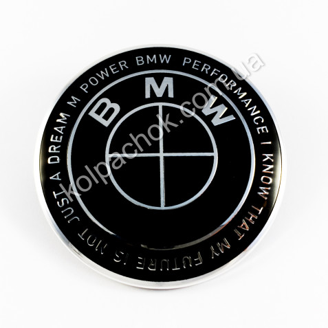 Емблема BMW M 50 Year Anniversary чорна 8132375 73мм.