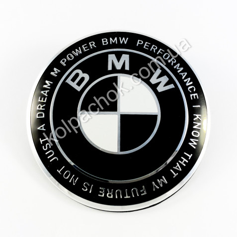 Емблема BMW M 50 Year Anniversary F20/F30 51767288752 чорно-біла 82мм.