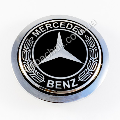 Колпачок Mercedes-Benz черный/хром лого для Audi дисков 4B0601170A / 8T0601170A (69мм)