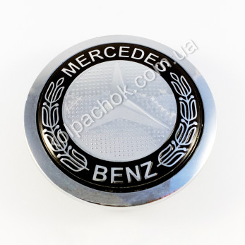 Колпачок Mercedes-Benz черный кант/хром лого для Audi дисков 4B0601170A / 8T0601170A (69мм)