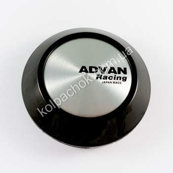 Ковпачок на диски Advan Racing конус/чорний/сріблястий лого (72-77мм) Ковпачок на диски Advan Racing конус/чорний/сріблястий лого (72-77мм)