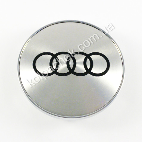 Колпачок на диски Audi серебро/черный лого (62-68мм)